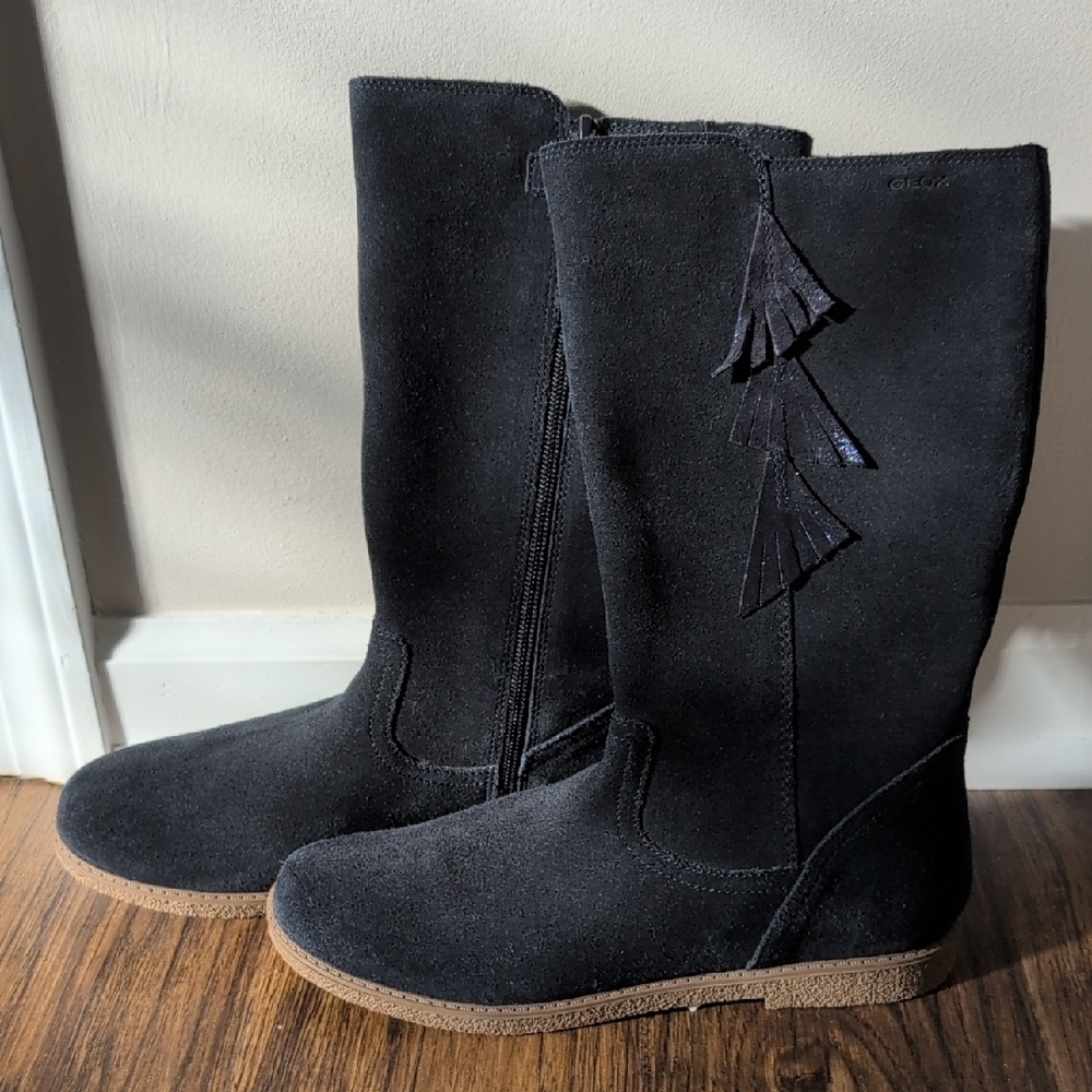 Geox Navy Blue Women's Winter Boots with Tassel Detail